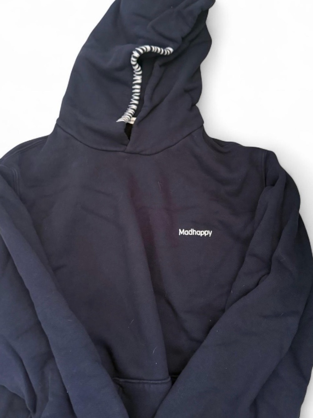 Madhappy Blue Hoodie with Cream Stripe Trim